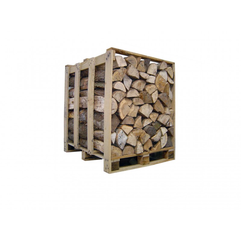 Palette mit erstklassigem, ofengetrocknetem Brennholz – sofort einsatzbereit – Hartholzmischung