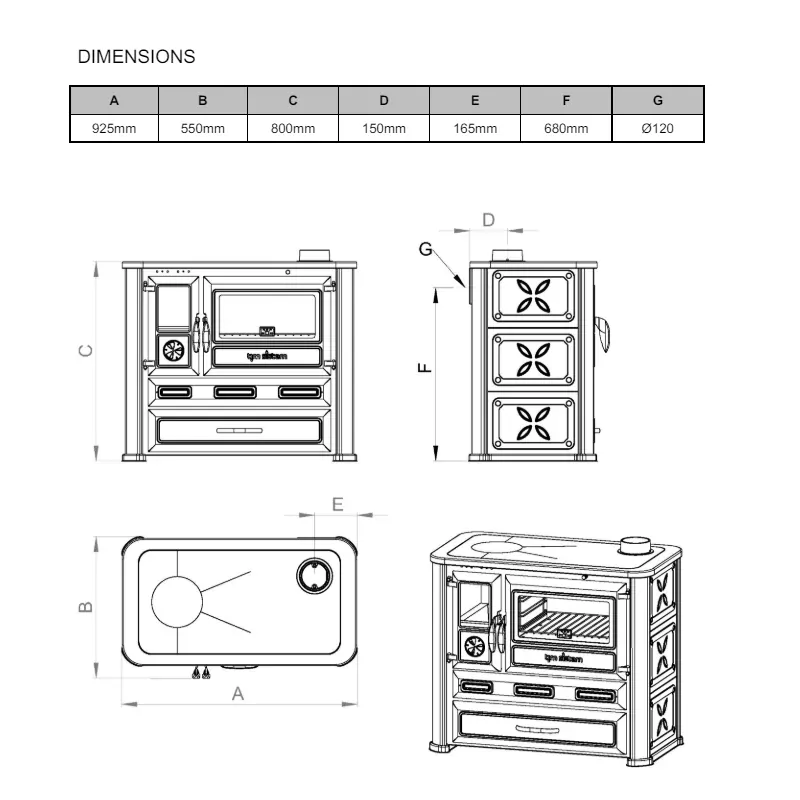 Alma Mons Holzherd – 9 kW – Bild 5