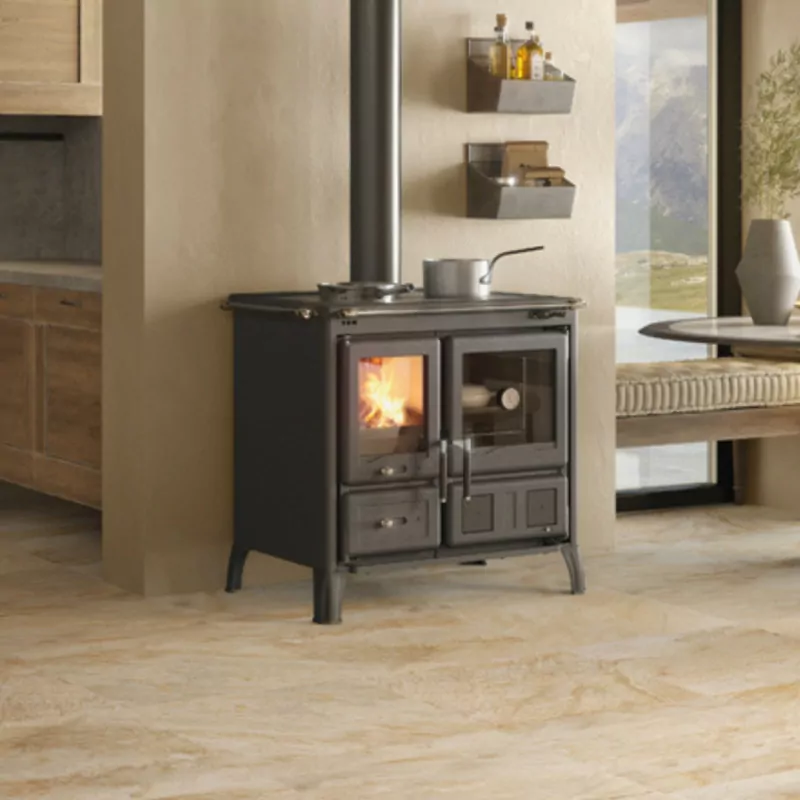 GARDENIA 5.0 Holzherd aus Stahl – 12 kW