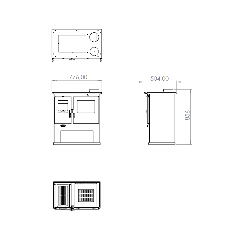 Mervio Holzherd aus Edelstahl – 7,7 kW – Bild 6