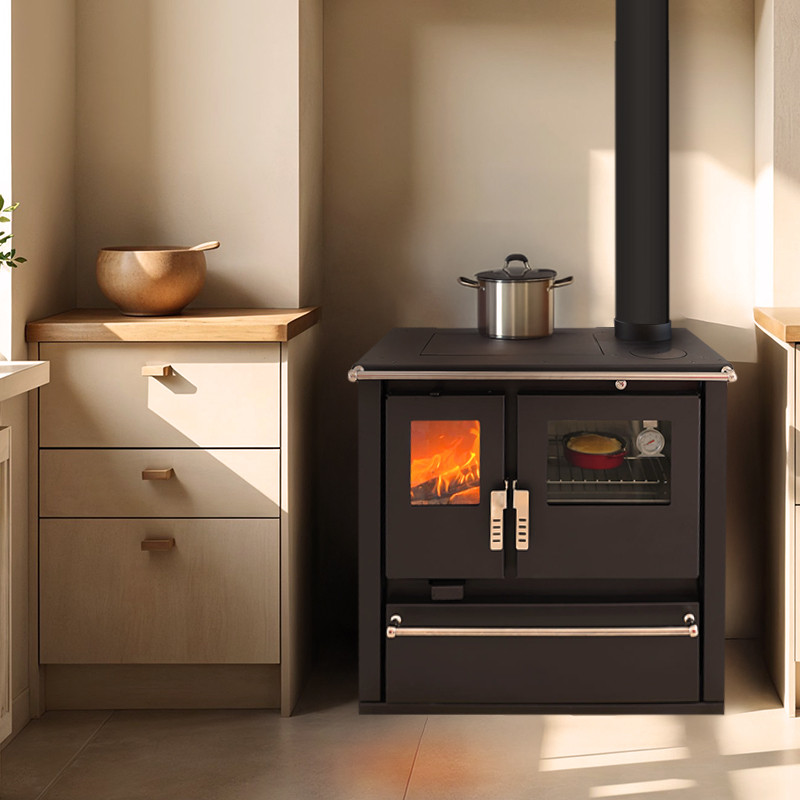 Mervio Holzherd aus Edelstahl – 7,7 kW