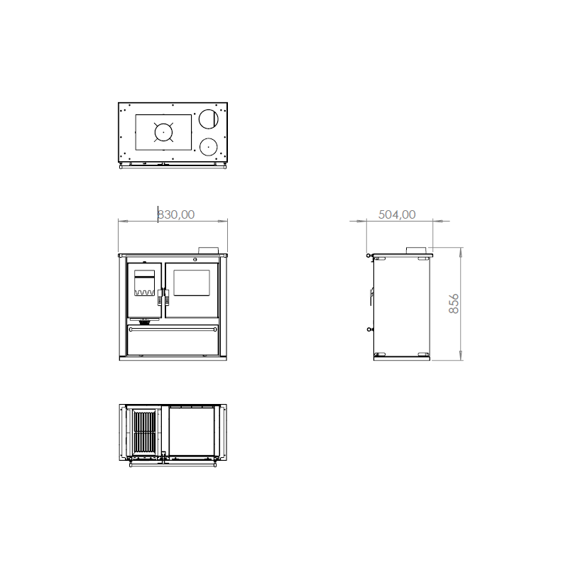 Mervio XL Holzherd – Edelstahl – 7,7 kW – Bild 6