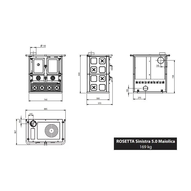 Holzofen Rosetta 5.0 Maiolica – 7,9 kW – Bild 2