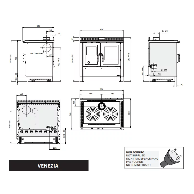 Venezia Einbau-Holzherd – 8,3 kW – Bild 3